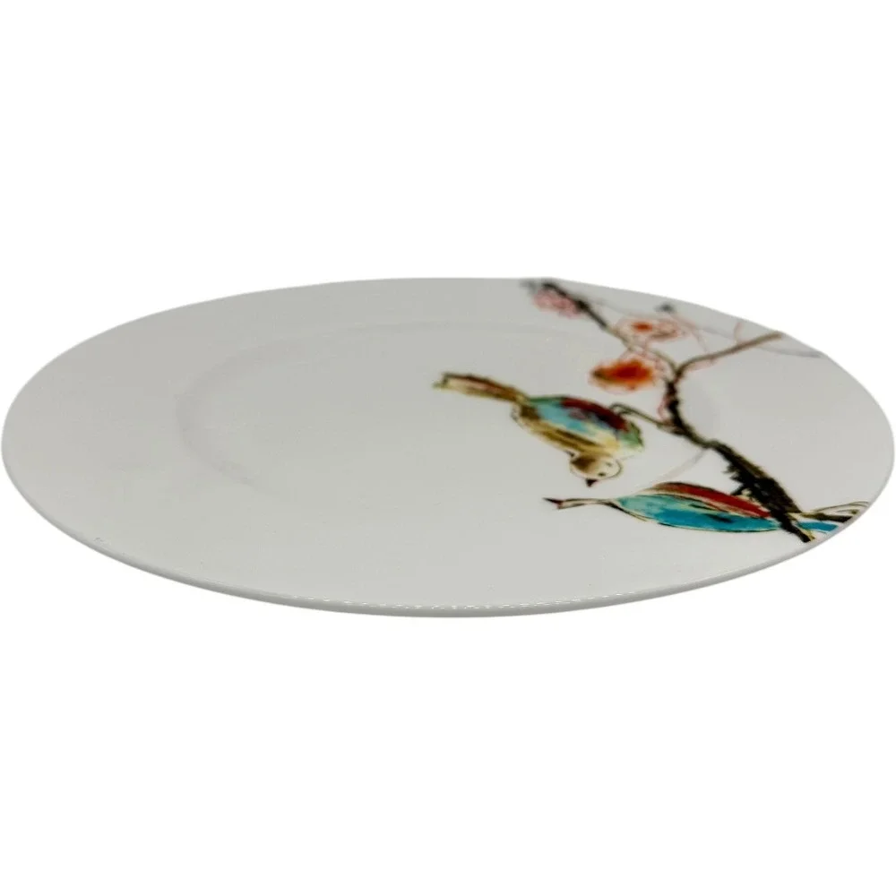 Lenox Chirp Accent Plate 9 Inch‎ Fine Bone China Bird Floral White